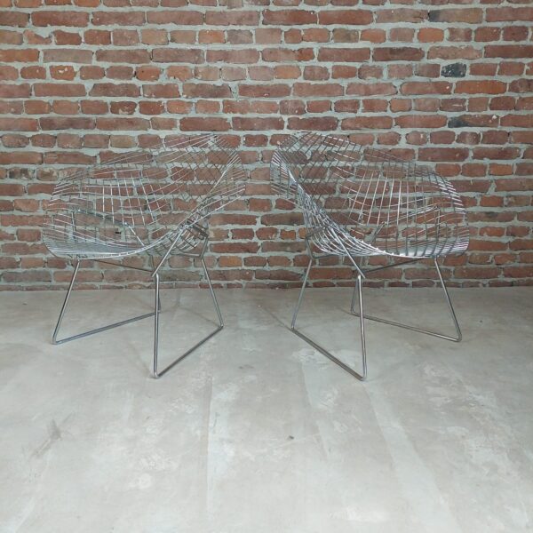 Coppia di “Diamond Chair” di Harry Bertoia per Knoll International, anni ’70